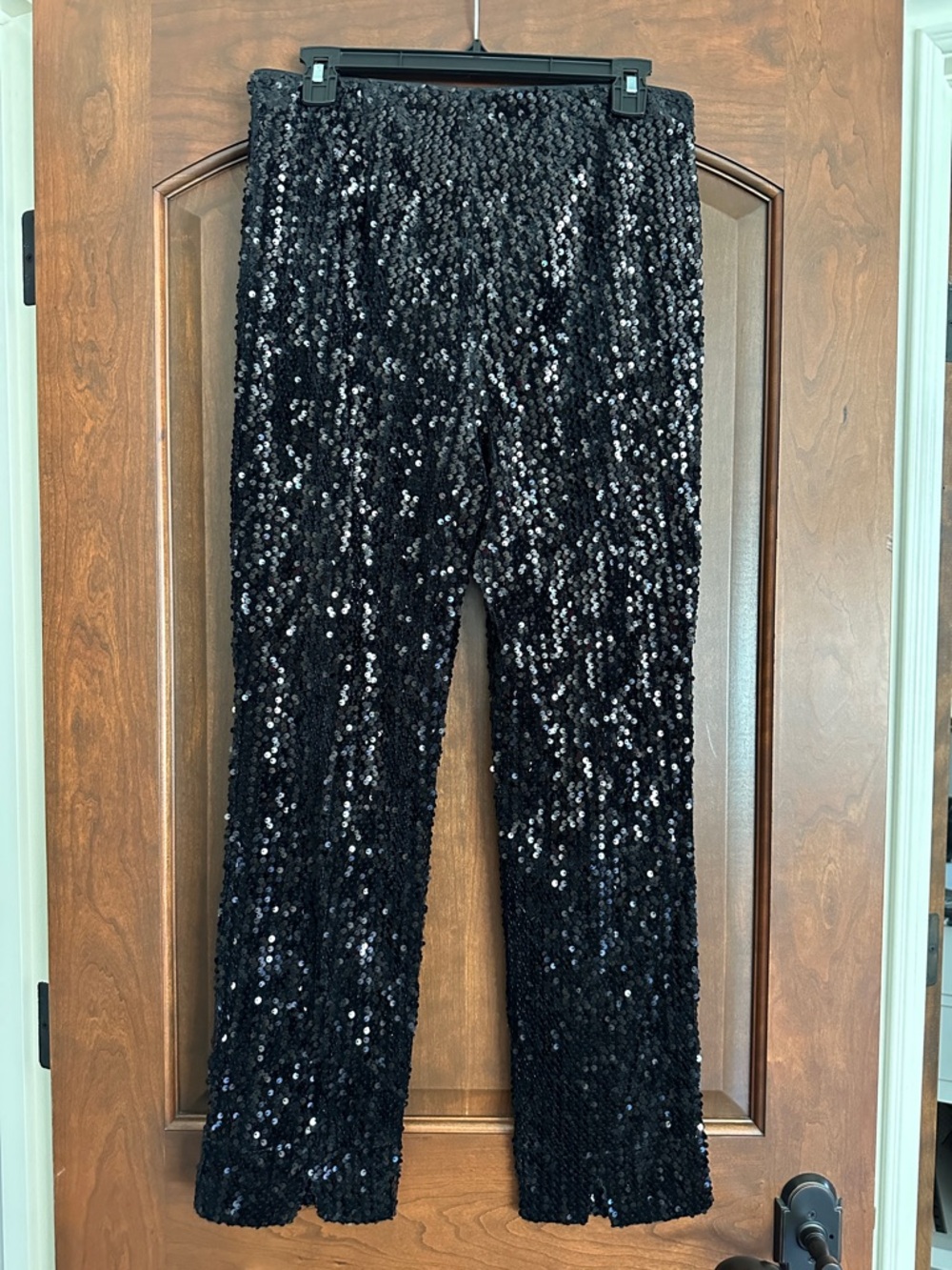 Charter Club Shimmering Black Sequin Pants - Picture 3 of 4